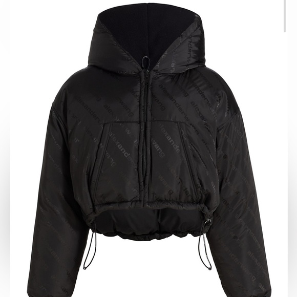 Alexander Wang Jackets & Blazers - Alexander Wang Monogrammed Hooded Down Jacket